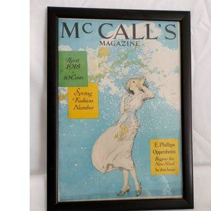 Original vintage Cover Magazine Mc Call's 1918 Girl Under Falling Blossom Cherry